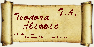 Teodora Alimpić vizit kartica